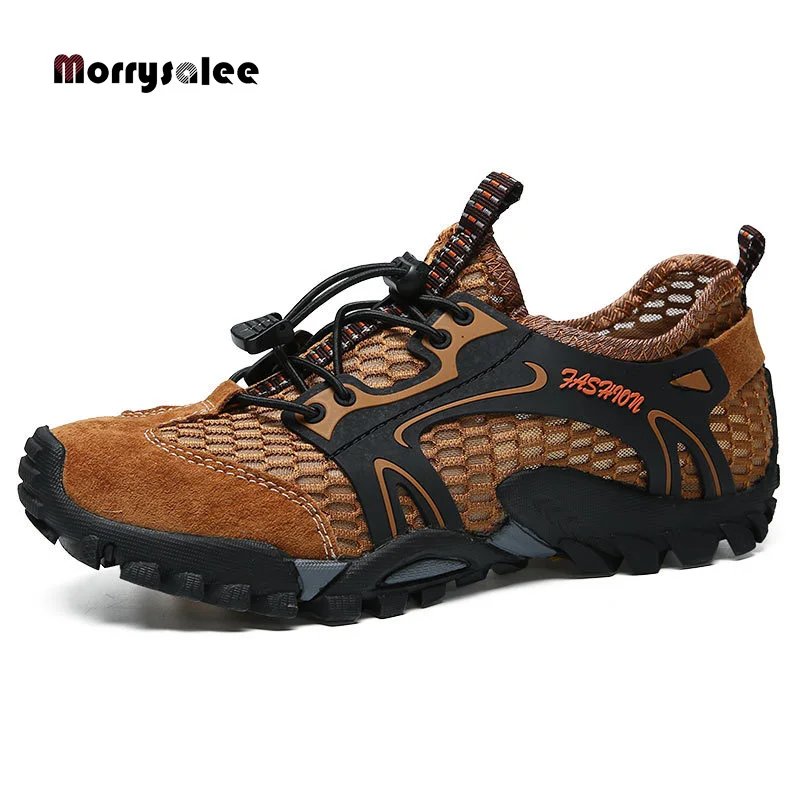 Summer Breathable Men Hiking Shoes  Mesh Outdoor Men Sneakers Climbing Shoes Men Sport Shoes Quick-dry Water Shoes