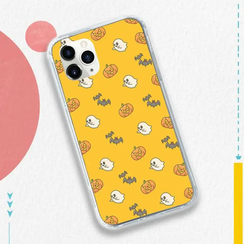 

Cute little ghost with halloween pumpkin Phone Case for iPhone 11 12 pro XS MAX 8 7 6 6S Plus X 5S SE 2020 XR