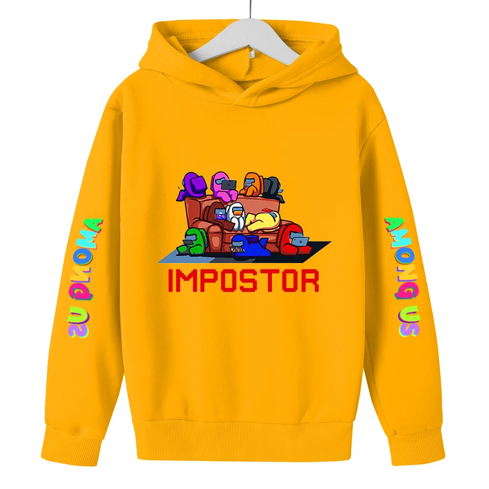 

2020 Among Us Hoodie Kids Size Boys&Girls Long Sleeve Hooded Sweatshirts Children's Hoodies Street Style Games Harajuku Clothes