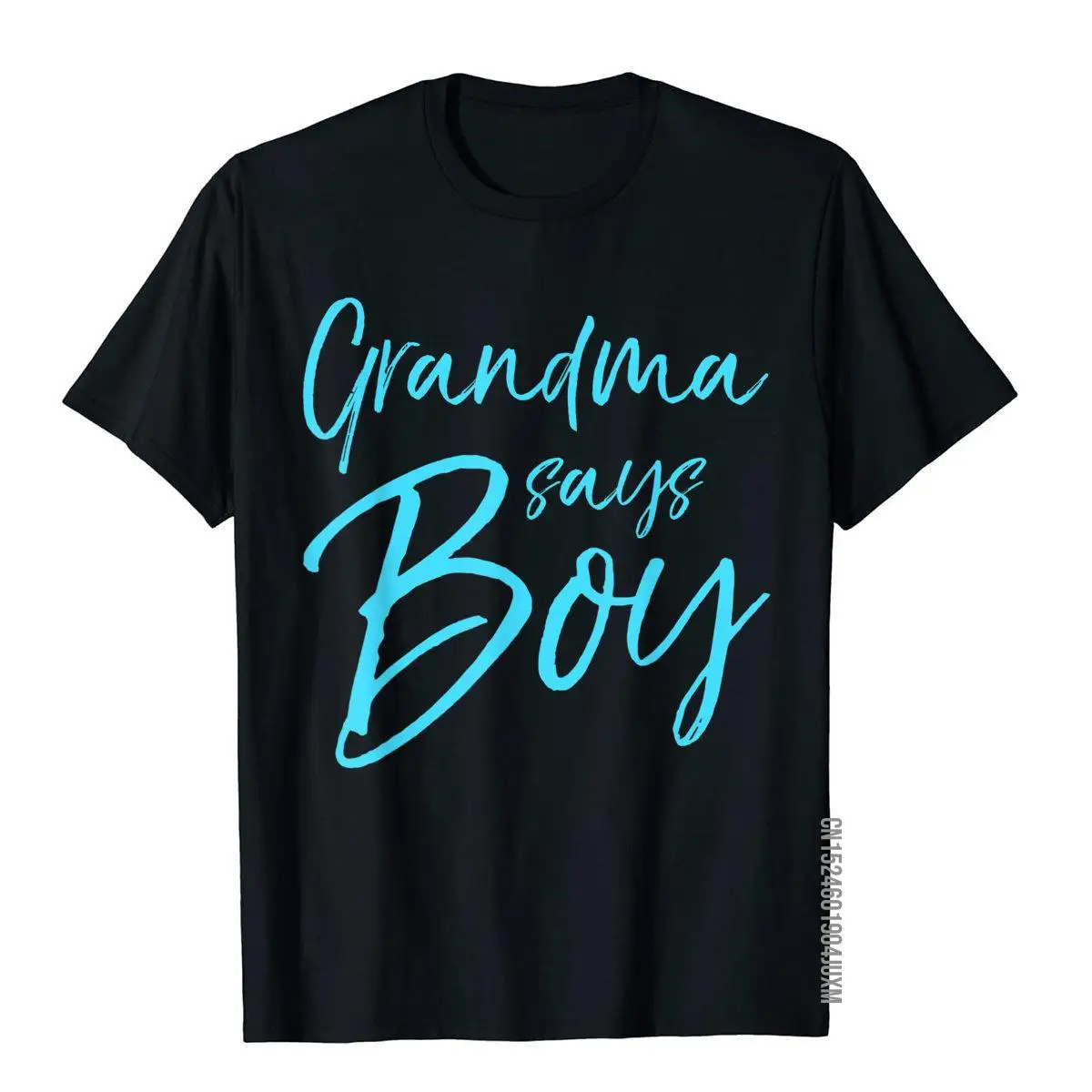 Grandma Says Boy Shirt Cute Blue Gender Reveal Announcement T Shirt Tops & Tees High Quality Cotton Family Personalized Men