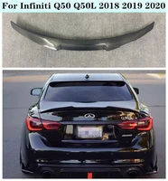 high quality carbon fiber car rear trunk lip spoiler wing after the angle fits for infiniti q50 q50l 2018 2019 2020