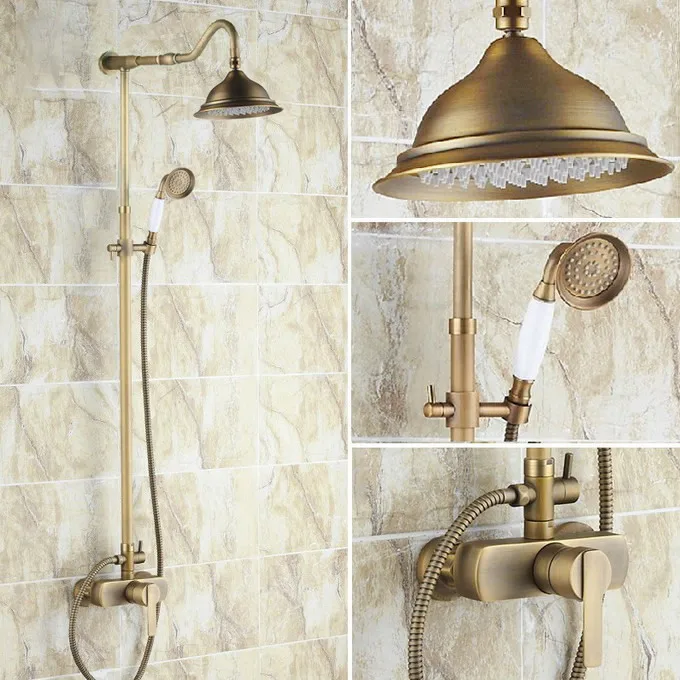 Смеситель для душа mrs202 винтажный латунный ванны с одной ручкой и круглым