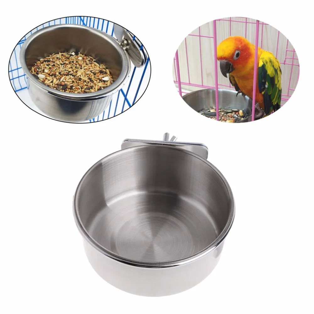 

Parrot Stainless Steel Parrot Food Container Water Tank Water Basin Water Cup Foods Bowl For Birds