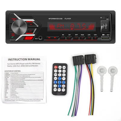 

Автомагнитола 1 din, стерео, FM, Aux-вход, приемник, SD, USB, 12 В