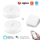 Датчик температуры и влажности Tuya ZigBee Smart Life с Wi-Fi, комнатный гигрометр, термометр на батарейках с Alexa Google Home