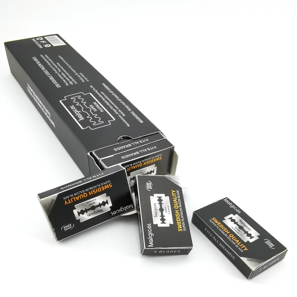 Лезвия для бритвы с двойным лезвием 100 шт. лезвия из нержавеющей стали складного