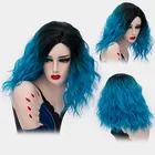 GAKA короткий кудрявый двухцветный Синтетический Косплей парик для женщин Боб омбре с темными корнями женские Искусственные волосы