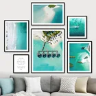Настенная картина с изображением тропического моря пляжа пальмы лодки островка Релакс на холсте скандинавские плакаты и принты настенные картины для декора гостиной