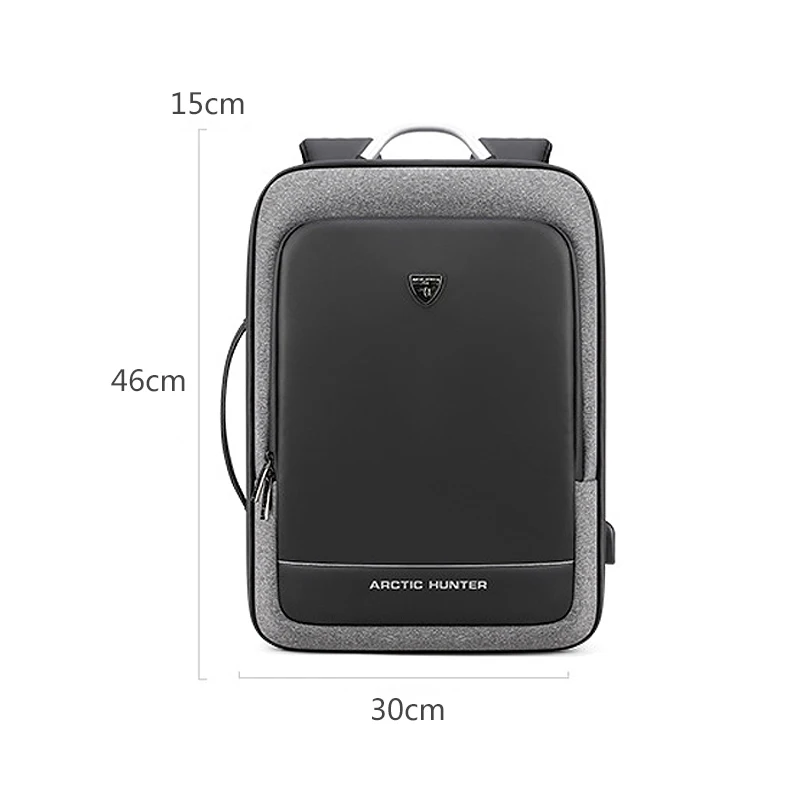 ARCTIC HUNTER мужской деловой рюкзак 17 дюймов дорожная сумка для компьютера с usb зарядкой, водонепроницаемый ноутбук Рюкзак Студенческая сумка