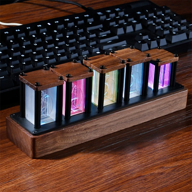 Современные цифровые часы-трубки IPS псевдосветящиеся часы RGB-трубки подарочный