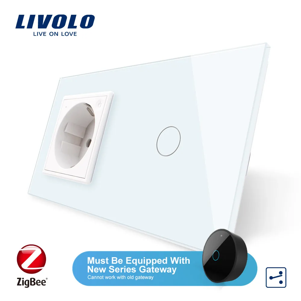 Livolo стандарт ЕС Новый смарт Wifi 16A розетка питания с двумя способами сенсорный