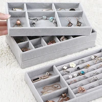 fashion drawer velvet jewelry organizer tray ring bracelet gift box jewlery storage earring holder jewelry display case