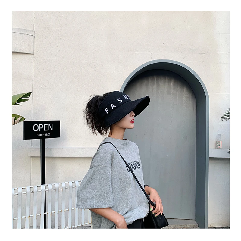 Солнцезащитная шляпа Foux с широкими полями для женщин модный козырек надписью
