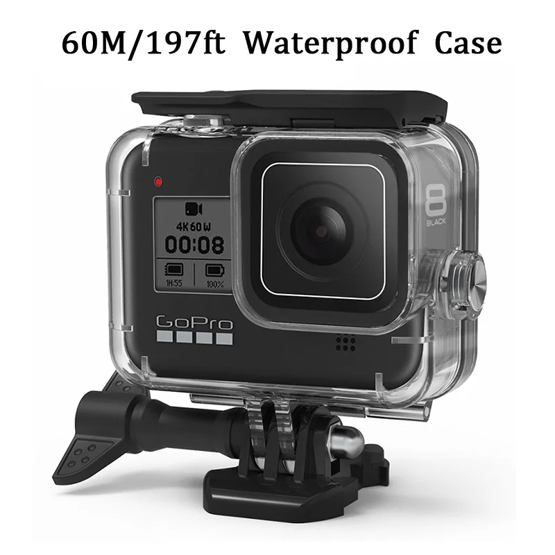 for gopro hero 8 accessories waterproof casestorage bagfilterfloat gripbackpack clip mounttriod go pro 8 diving camera set free global shipping