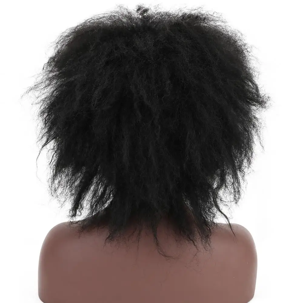 Бесплатная красота 20 дюймов длинный курчавый прямой афро парик натуральные