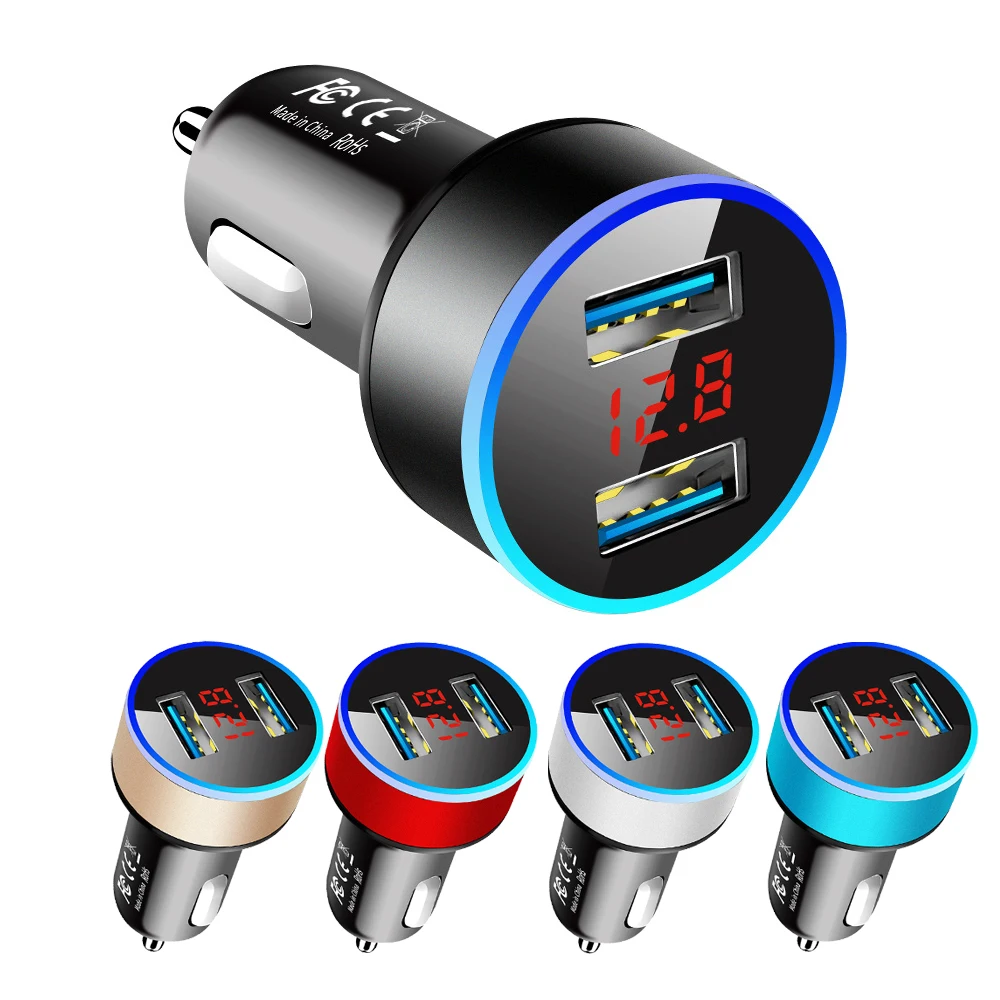 Универсальное автомобильное зарядное устройство на мобильный телефон 3 1 А два USB