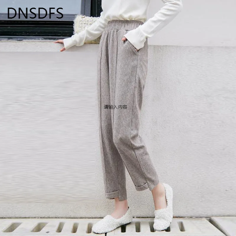 Шикарные женские брюки Капри для осени и зимы новинка 2019 корейские повседневные