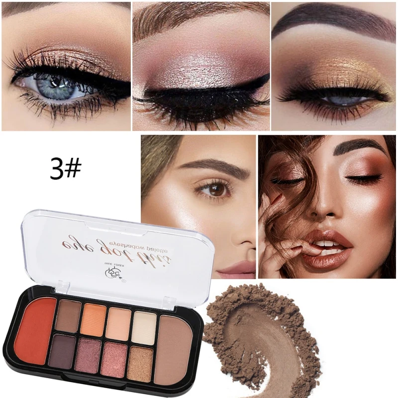 Матовая палитра теней для век с блестками Дымчатая легко Окрашиваемые тени век| |