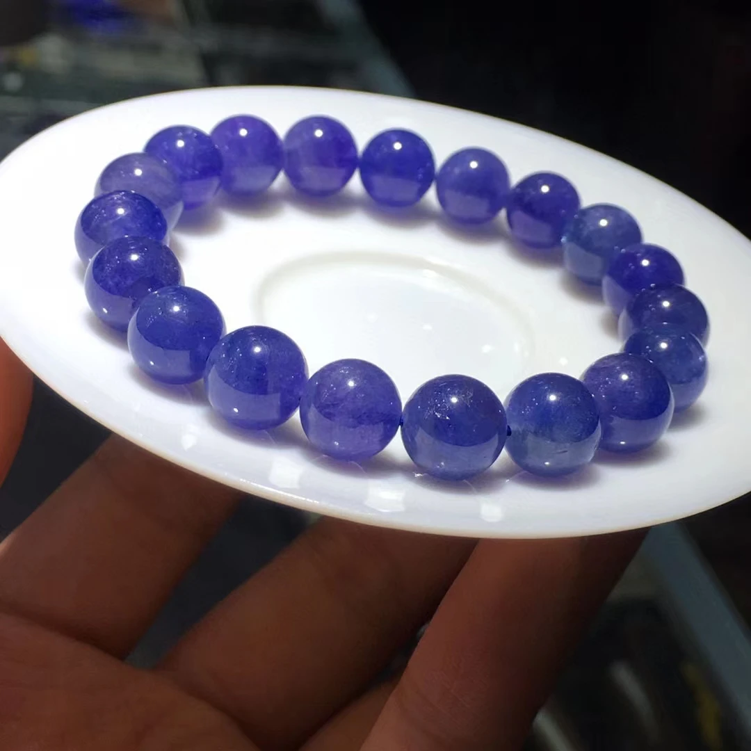 

10mm Natural Blue Tanzanite Bracelet For Women Men Energy Love Gift Round Beads Crystal Healing Luck Gemstone Strands AAAAA