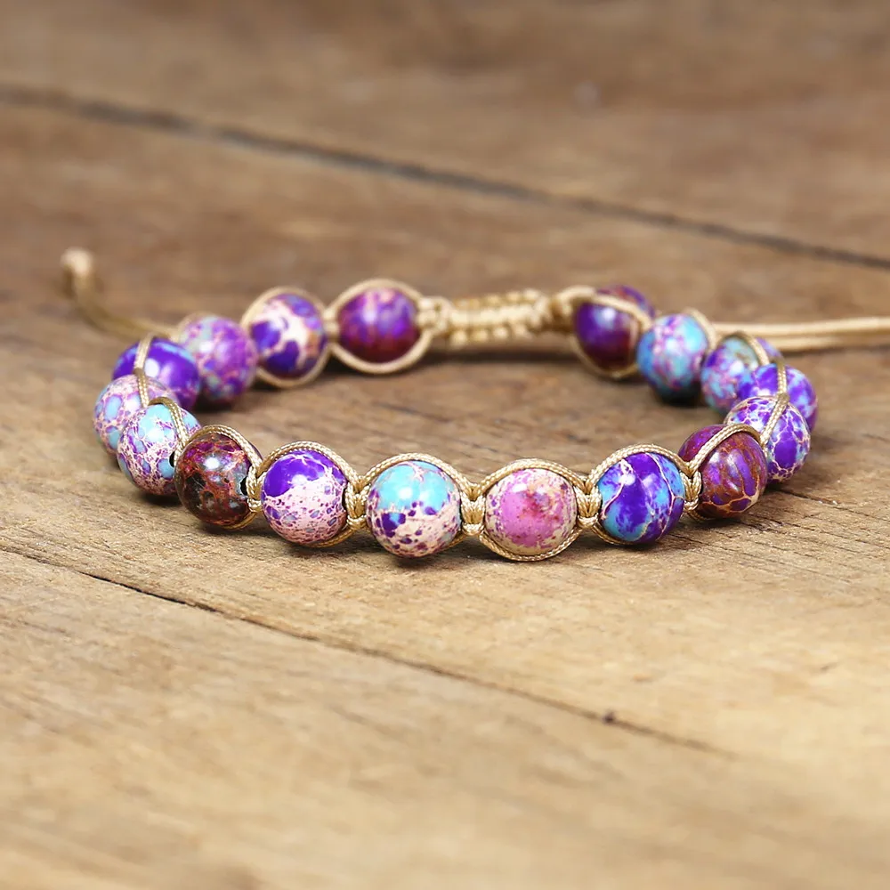 8 мм Плетеный женский браслет ручной работы для йоги|Браслеты с шармами| |