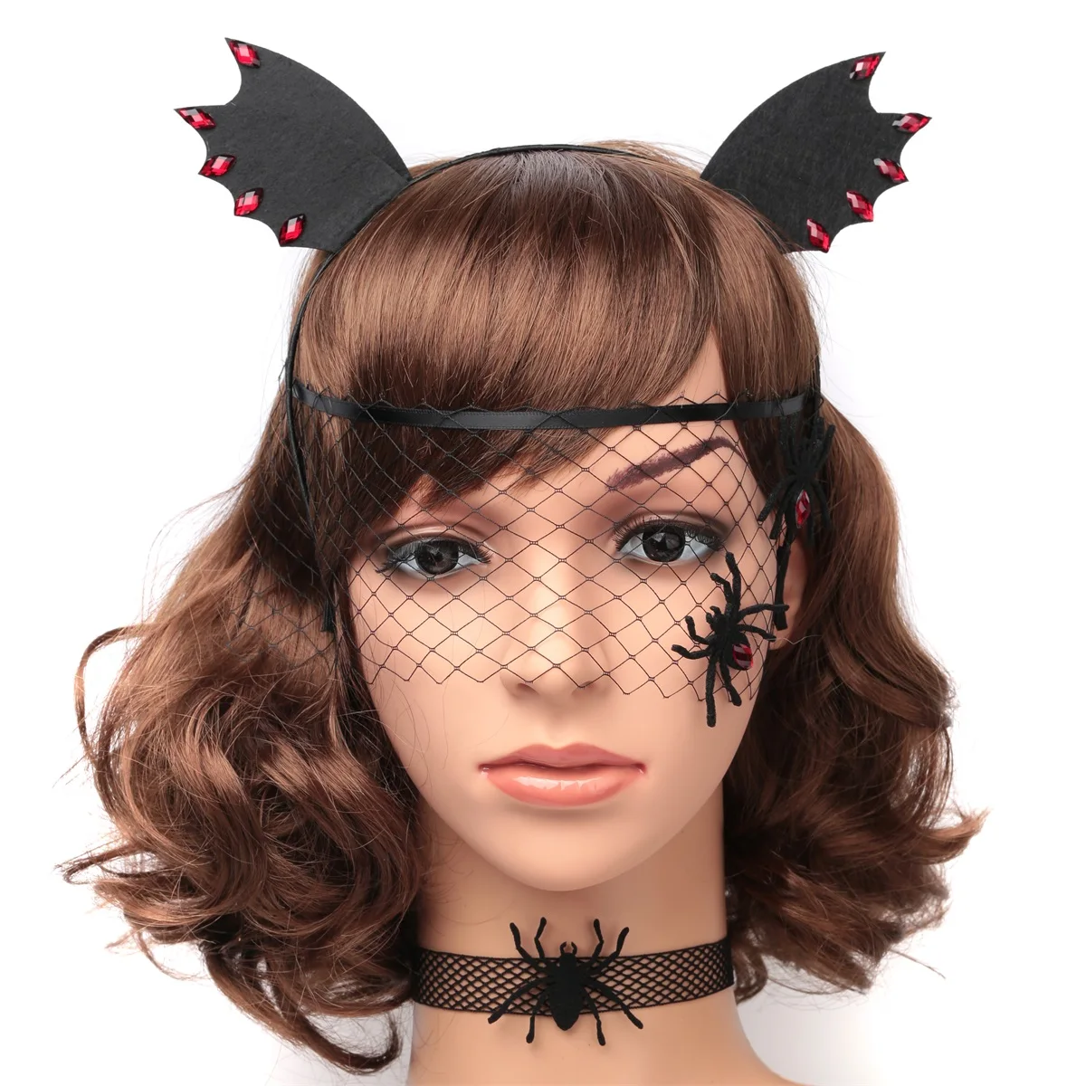 Ожерелье-чокер для волос с пауком на Хэллоуин ювелирные украшения женщин Черное
