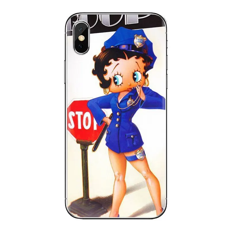For Samsung Galaxy S3 S4 S5 Mini S6 S7 Edge S8 S9 S10 Plus Note 3 4 5 8 9 Sexy Cartoon Girl Betty Boop TPU Transparent Skin Case |