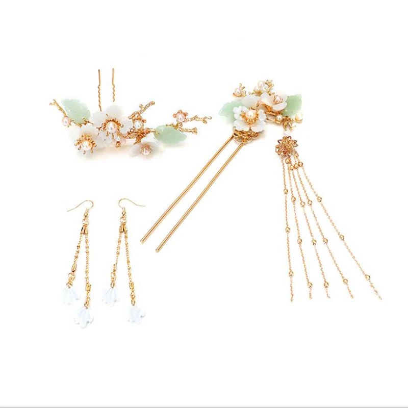 

Traditional Chinese Hairpin Gold Hair Combs Wedding Hair Accessories Headband Stick Headdress Head Jewelry Bridal Headpiece Pin