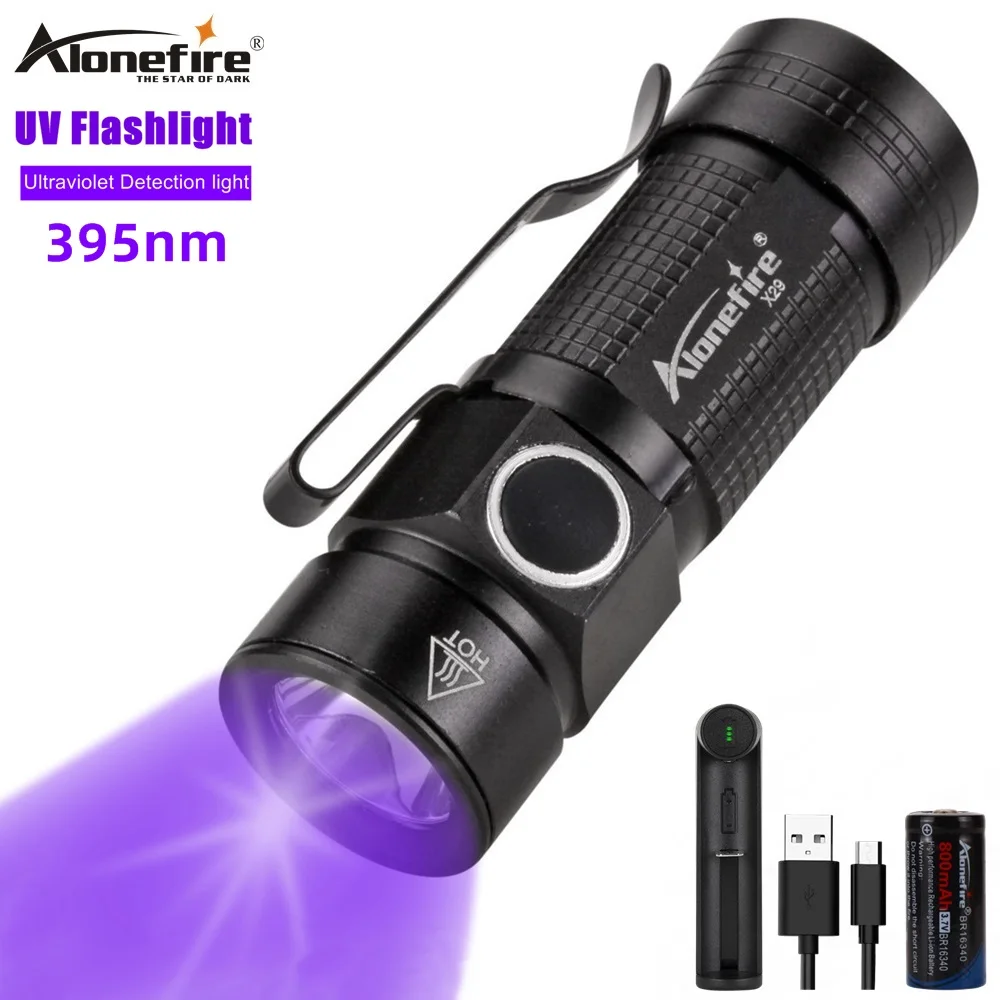 Ручной УФ фонарь Alonefire X29UV с черсветильник светом фонарик s 395nm мини светильник