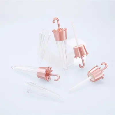 

5.5ML Umbrella Shaped Lip gloss Tube Empty Cosmetic Lip glaze Containers Rose Gold Lipstick Lipgloss Bottles Makeup Accessories