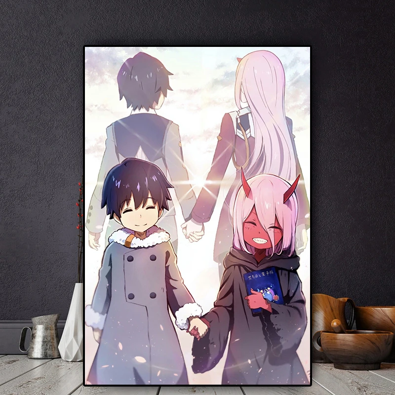 Anime Manga Darling In The Franxx Art Posters Canvas Painting and Prints Cuadros Wall Picture for Living Room Decor | Дом и сад