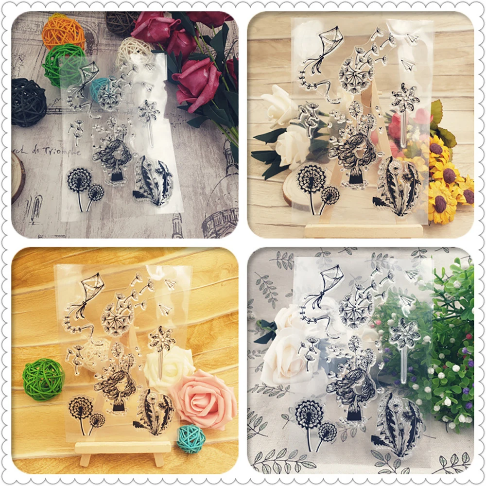 Одуванчик прозрачный штамп силиконовый для DIY скрапбукинга фотоальбом декоры