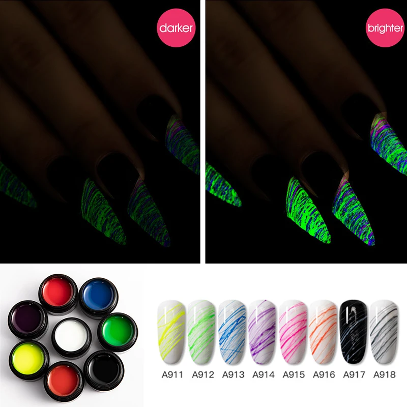 DIY Nail Art Beauty Varnish Painting New Nail Spider Gel Luminous Effect Draw Line UV LED Nail Polish For Manicure Silk Spider