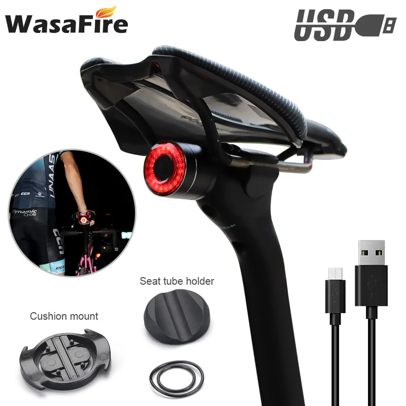 

Mini Rear Light Bicycle High Visibility Taillight LED Smart Brake Auto Sensing Bike Light IPX6 Waterproof Charging Tail Light
