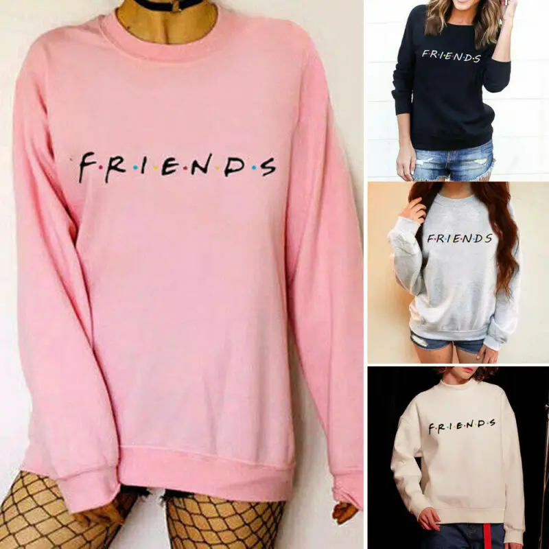 Autumn Women Long Sleeve Letter Print Hoodies Sweatshirt Pullover Jumper