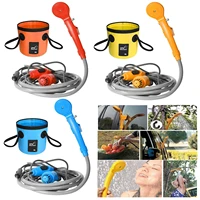 12v car washer shower pump camping car washer solar shower washing pump collapsible folding water bucket basin container