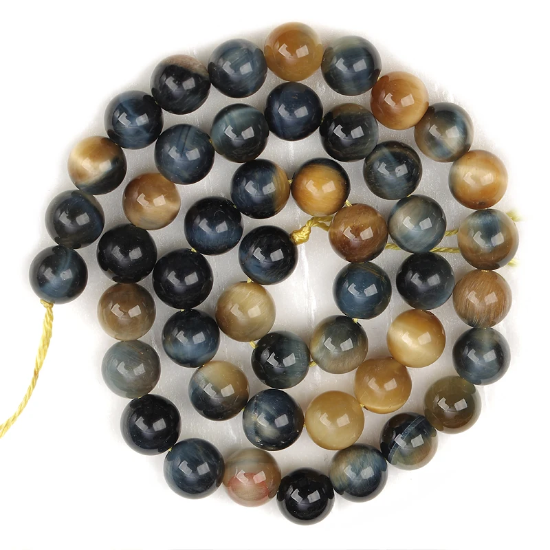 

MINHIN Multicolor Tiger Eye Natural Stone Beads Round Loose Beads For Jewelry Making 4 6 8 10 12 14mm DIY Bracelet Accessories