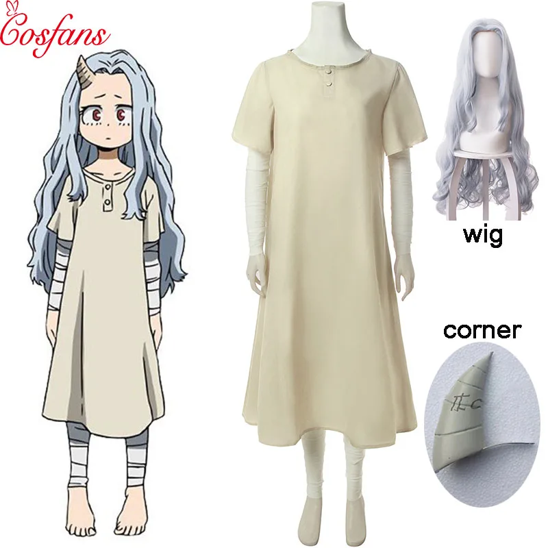 

New My Hero Academia Season 4 Eri Cosplay Costume One-piece Dress Bandage Dress bandage Wig and corner Halloween cosplay costume