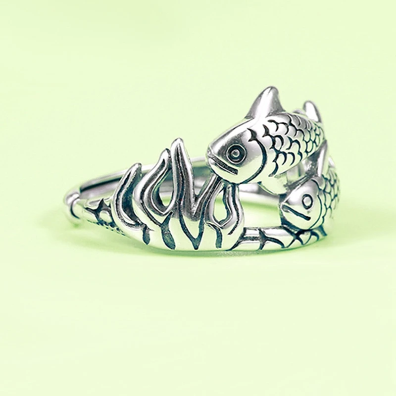

Cute Fish Hot New Fashion Creative Personality Retro Adjustable Rings Birthday Gift Animal Jewelry