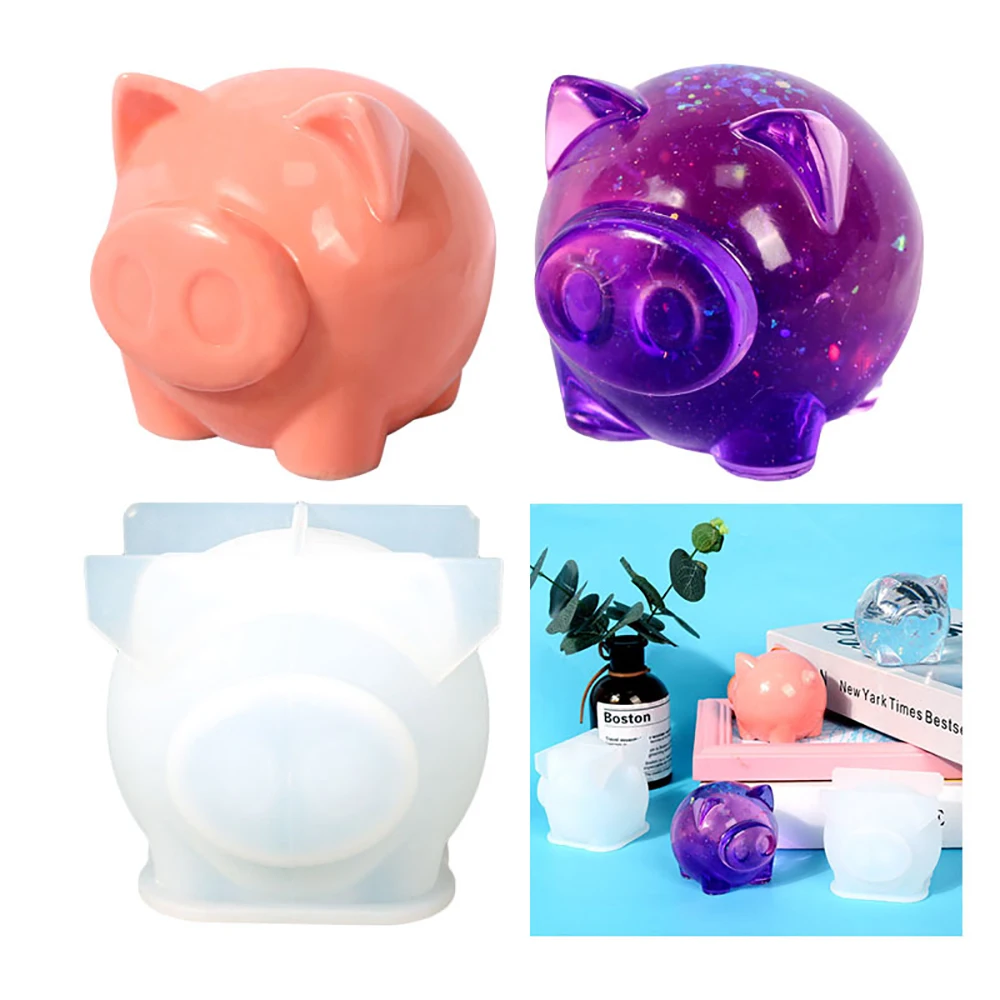 

1PCS Cute Small Pig Silicone Mold Epoxy Resin Little Animal Casting Molds DIY Home Office Decoration
