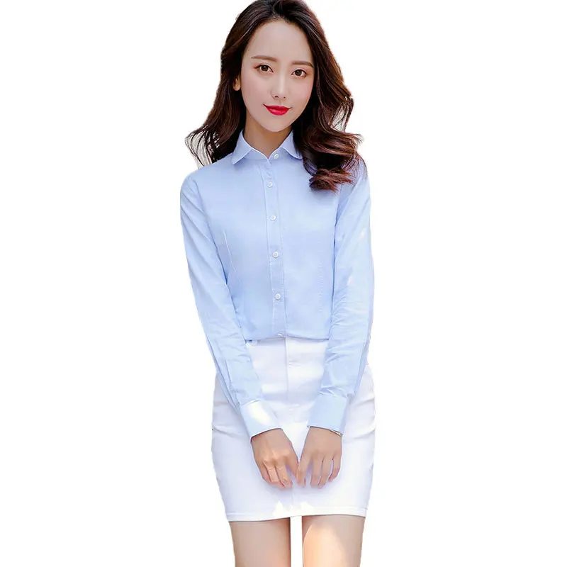 Профессиональная женская рубашка с длинным рукавом v-образный вырез тонкий