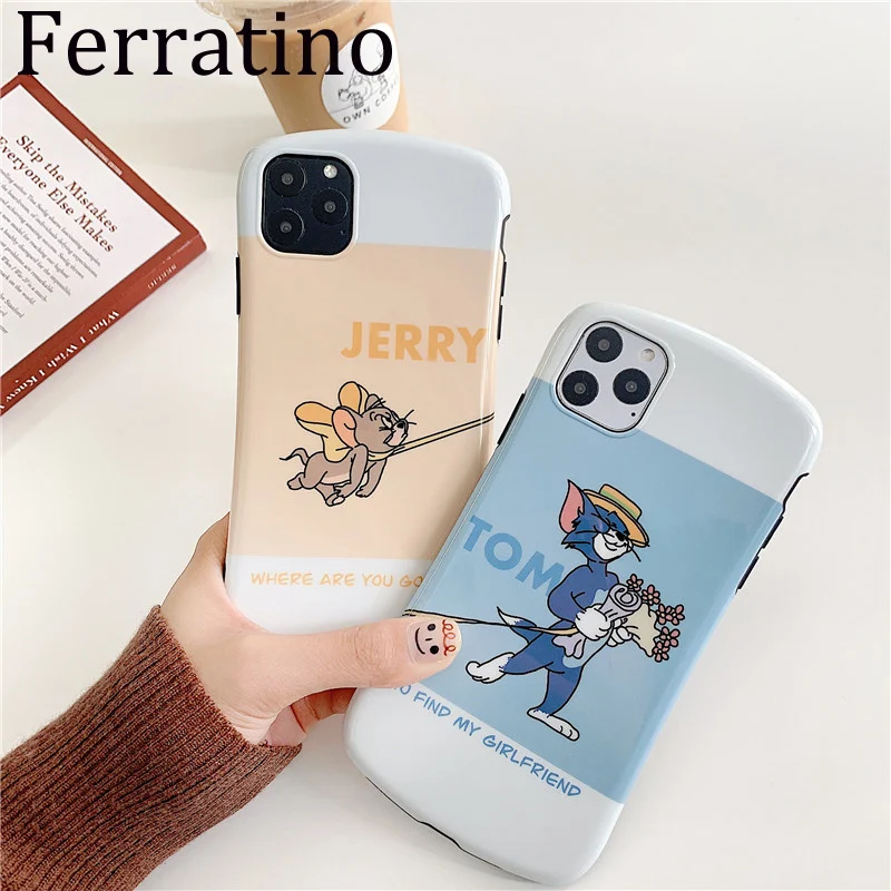 Маленький приталенный Чехол для телефона с мультипликационным принтом Том кот