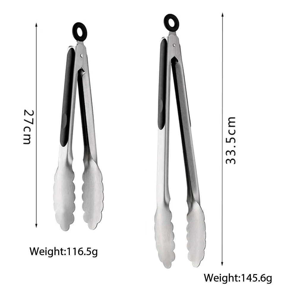 

1pcs 9-inch/12-inch Stainless Steel Barbecue Tongs Silicone Food Tongs For Grilling Frying Kitchen Accessories