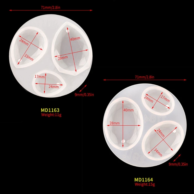 D0LC 2 шт Овальные капли воды кулон смолы формы серьги ожерелье брелок силиконовая