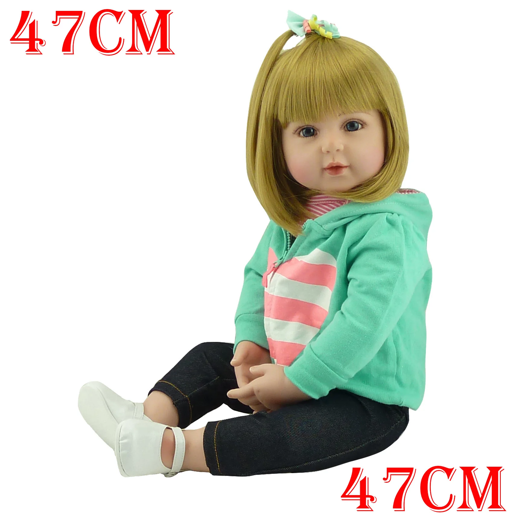 

NPK Doll bebe reborn 19" 47cm lifelike girl reborn toddler stuffed body silicone reborn baby dolls toys for child gift