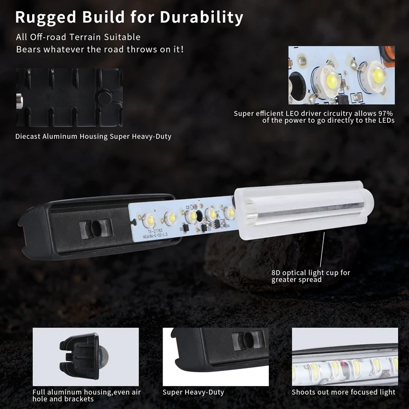 Super Slim 8D Lens 90W 6 Inch Led Bar Offroad Light For Auto 12V 24V Atv 4X4 Off Road Car Work Lights Driving Lamps | Автомобили и