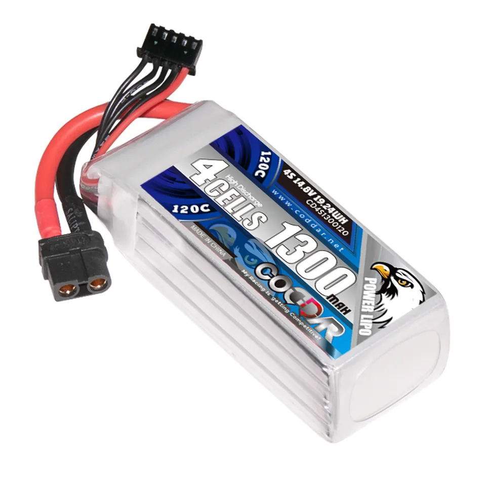 CODDAR 4S 14.8V 1300mAh 120C Lipo XT60