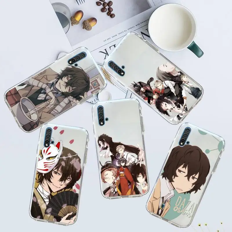 

Japan anime bungou stray dogs Dazai Osamu Phone Case Transparent for Huawei honor P mate 40 20 30 10 50 i 9 x mate pro lite 8a