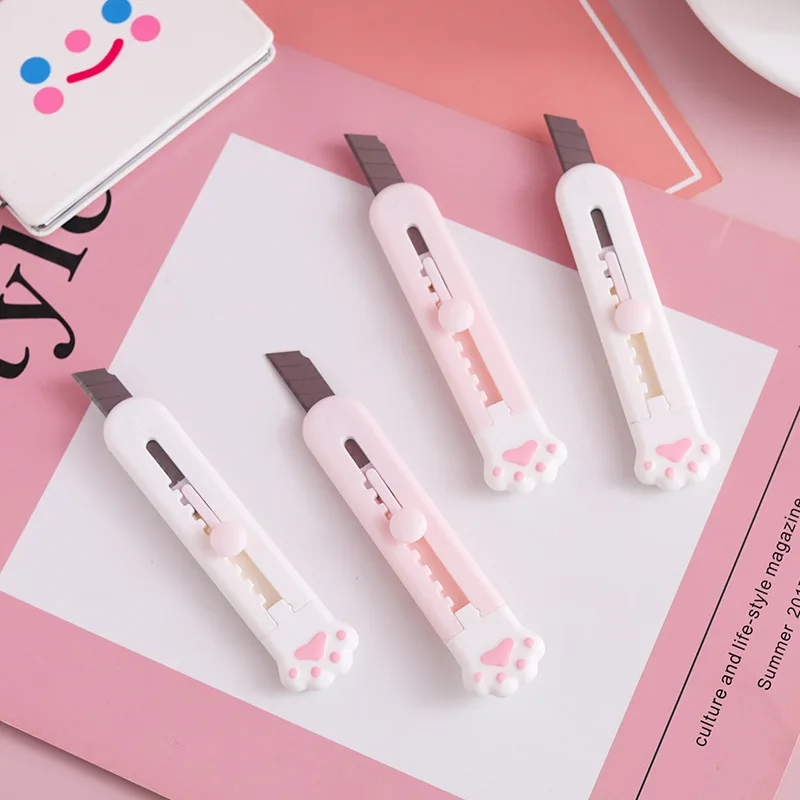 

Cute Mini Portable Cat Claw Art Utility Knife Express Box Knife Paper Cutter Knife Kawaii Cartoon Refillable Blade Stationery