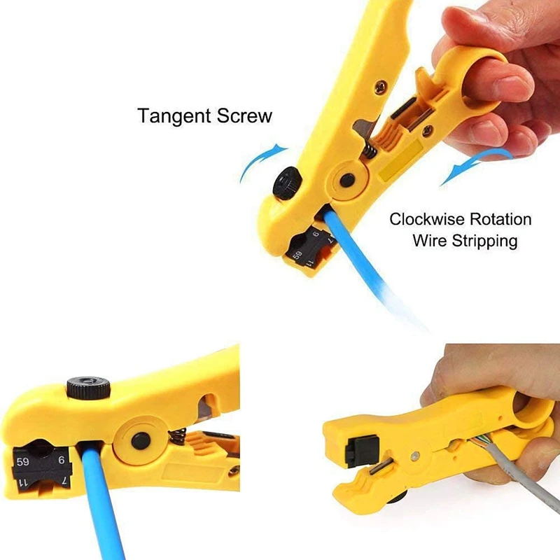 

Newest 2 Punch Down Tool Wire Stripping Tool Cable Stripper Cutter Wire Stripping Tool for Flat or Round Coaxial Wire Stripper