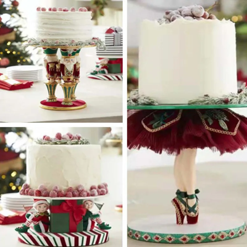 Soporte para galletas de Cascanueces de Navidad, bandeja para aperitivos, botas de Ballet, soporte para pasteles, adornos de decoraci&oacute;n navide&ntilde;a-0
